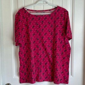 CORAL Bay Nautical anchor top tee XL Pink Navy